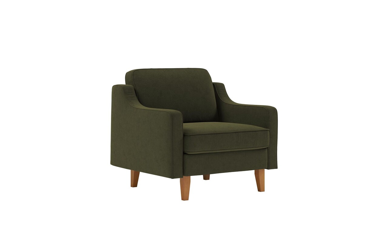 Fotoliu, Atelier del Sofa, 918CMF1108, Otel, Verde ulei / Nuc - imagine 6